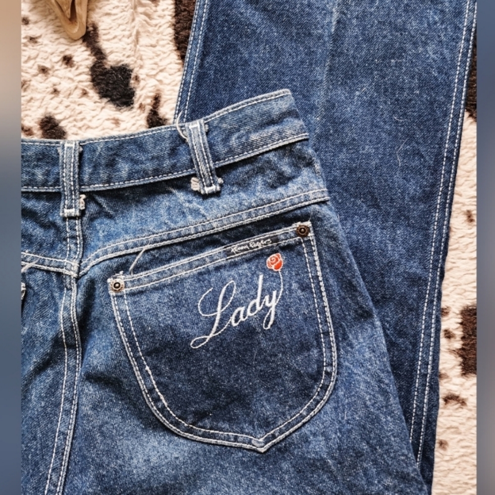 "KENNY ROGERS" WOMEN'S STRAIGHT LEG RAW HEM JEANS - BLUE